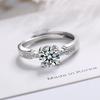Pure Silver Color Rings for Women 4-claw Cz Dating Party Daily-Life Square Simple  Sterling Ring Fine  Bijoux Gifts