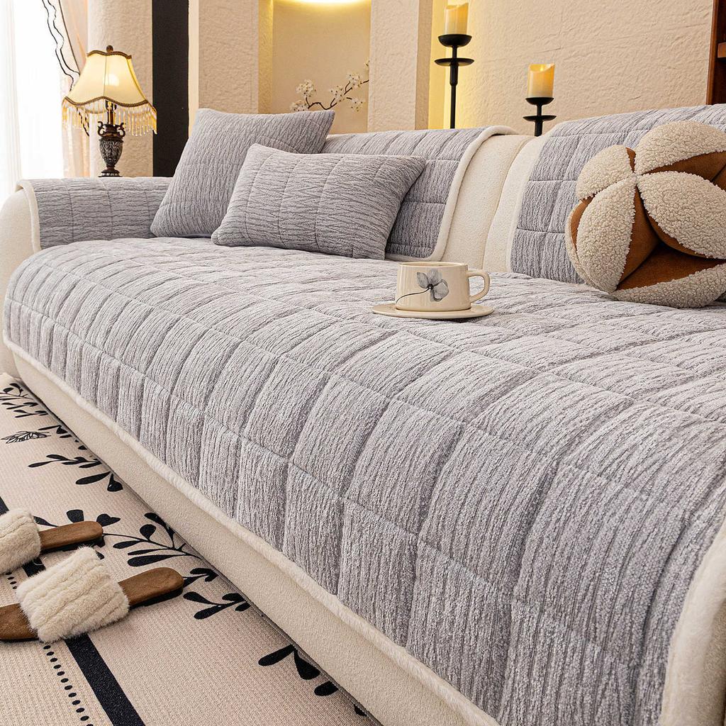Chenille Sofa Cover Winter  New Style Thickened Fixed Non-Slip Cat-Scratch Resistant Durable One-Piece Backrest Sofa Cover