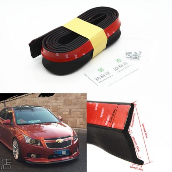 8.2ft Car Front Bumper Spoiler Lip Splitter Valance Chin Protector Body Rubber