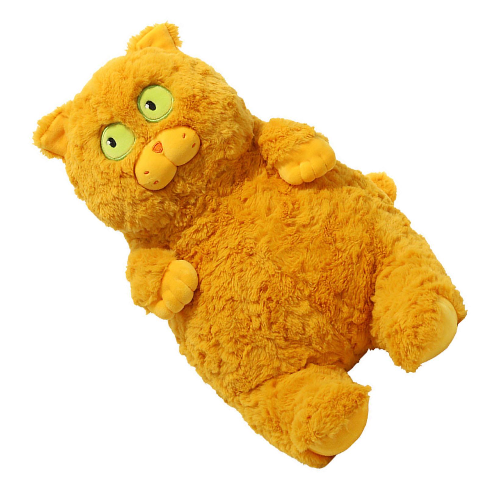 

Плюшевая игрушка кошка милая мягкая приятная к коже пушистая пристально смотрящая короткошерстная кошка подушка для обнимания и сна для дома коричневый