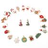 10 PCs Cartoon Christmas Charms Enamel Snowman Santa Claus Gold Color Metal Pendants For DIY Making Necklace Jewelry Findings