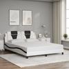VidaXL Bed Frames and Headboards, Upholstered Bed with Cushion, Double Bed, Adult Bedroom Bed, Modern, White and Black 3208109