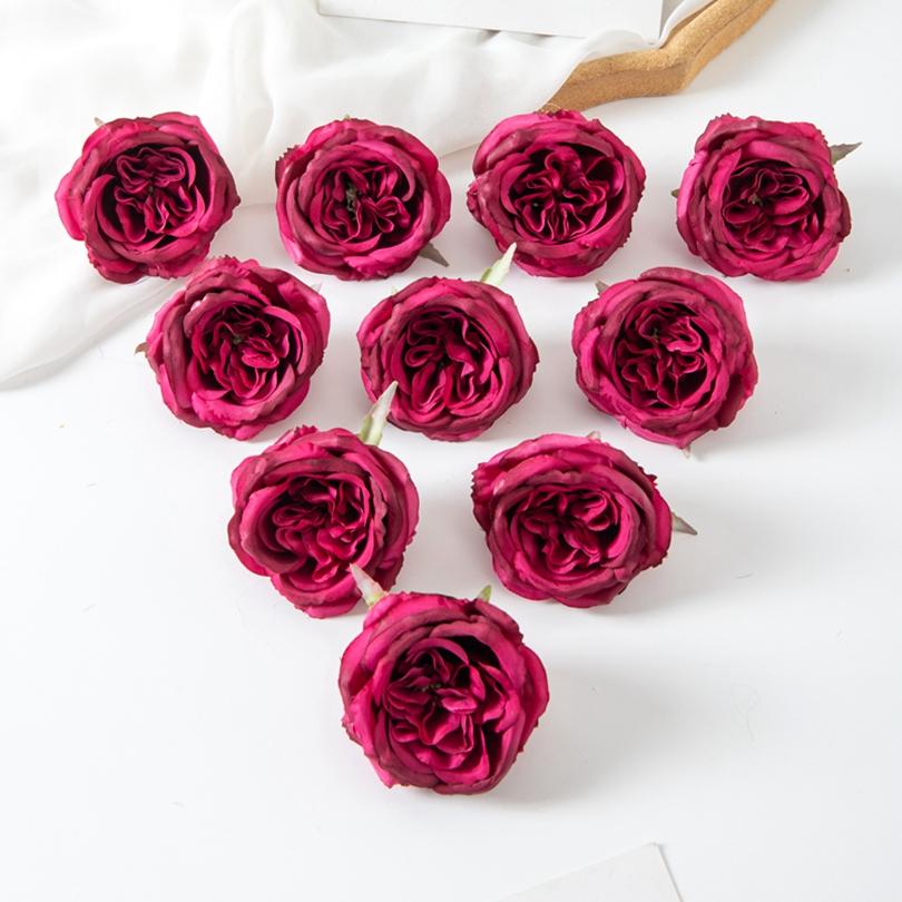 

100Pcs Silk Peony Artificial Flower Home Outdoor Garden Festival Party Wedding bouquet Decor Christmas Wreath DIY gift candy box 50pcs розы красного