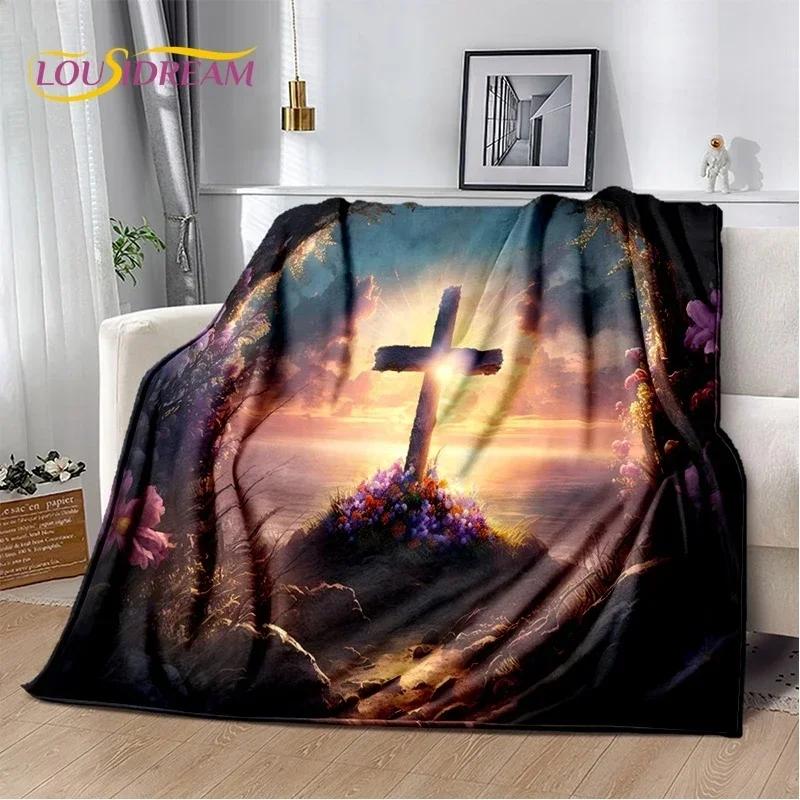 3D Pray Holy Bible Cross Jesus Soft Flannel Blanket for Bed Bedroom Sofa Picnic,Throw Blanket for Cover Outdoor Leisure Nap Gift