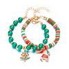 Christmas Bracelet Set With Soft Clay Beads And Holiday Charms For Women Gift Giving