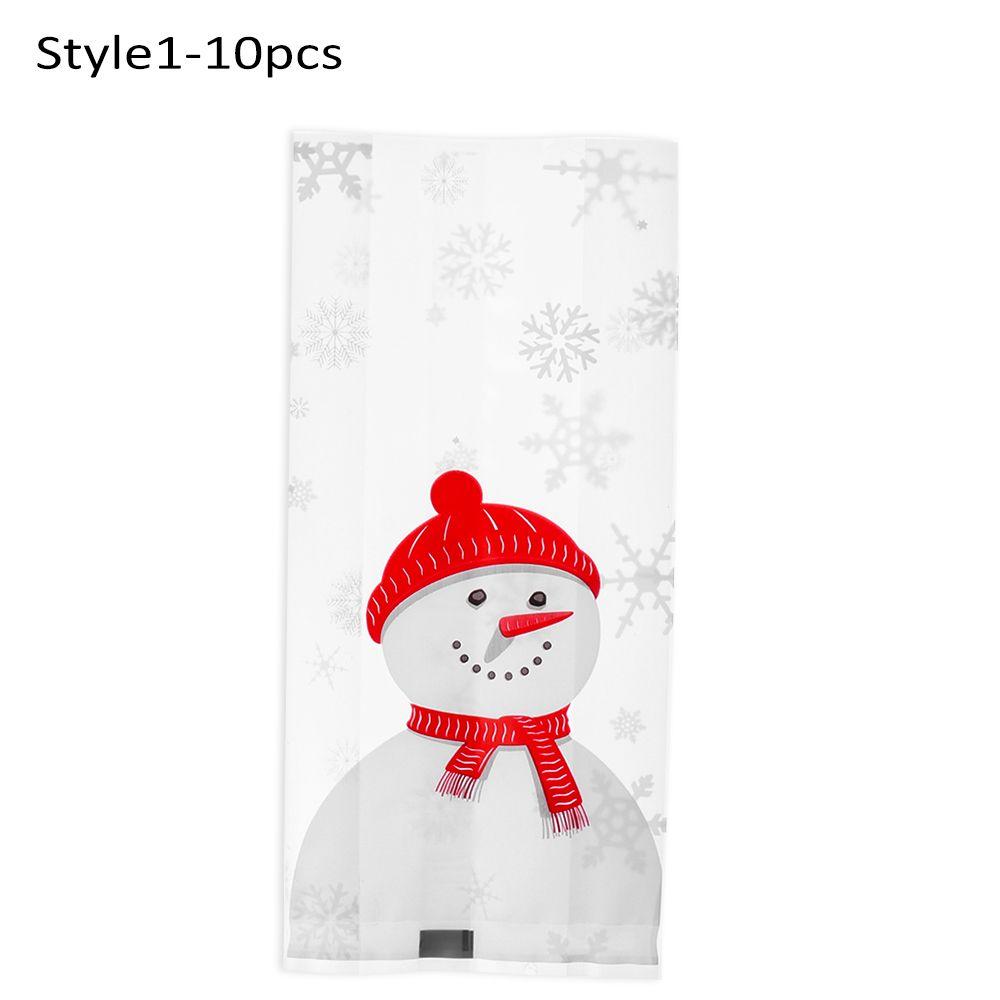 10/30pcs Children Pastry Tool Biscuit Bag Plastic Packaging Xmas Christmas Candy Bags Self-adhesive