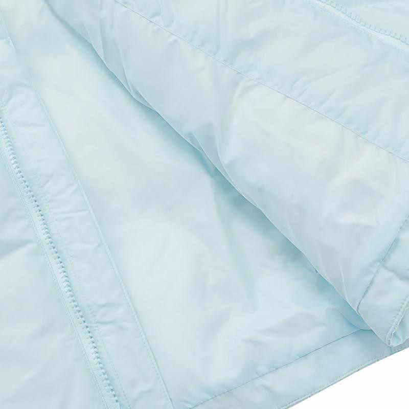 Adidas Elongated Series Solid Color Long Warm Loose Hooded Long Sleeve Down Jacket Women Outerwear Blue JN4147