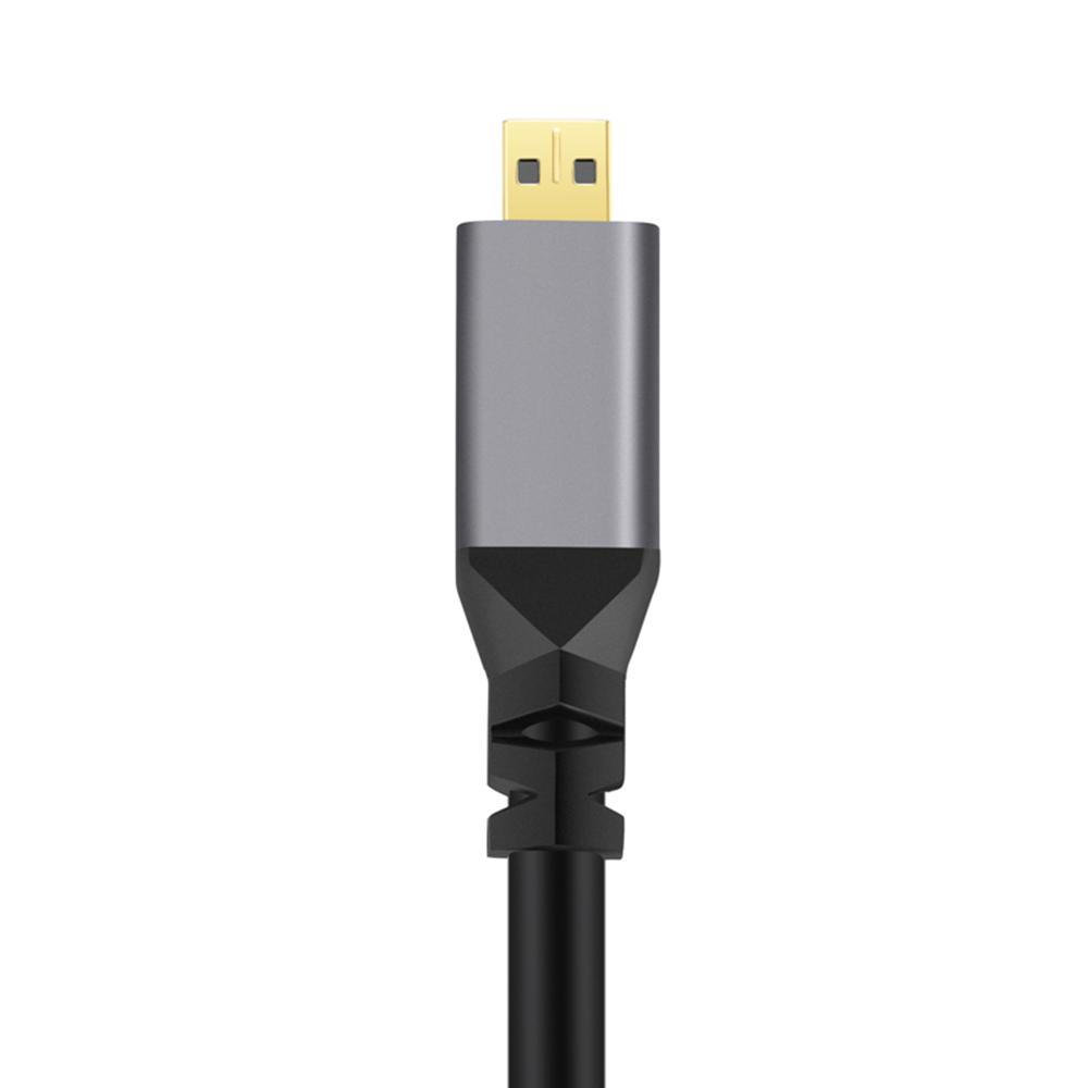 0.5-2.4m 4K Micro HDMI to HDMI Coiled Extension Cable Male to Male HDMI2.0 Flexible Spiral Cord