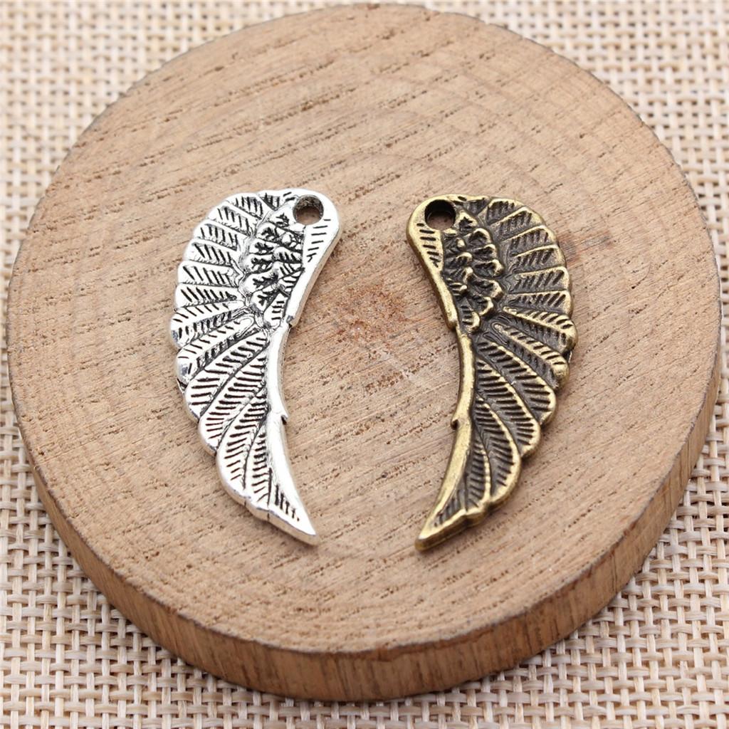 Feather Wing Charms Antique Alloy Pendants For Bohemian Jewelry Making