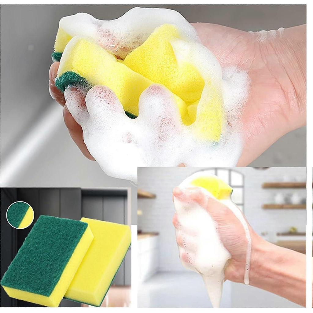 Kitchen Sponges, Heavy Duty Dish Sponges for Cleaning Kitchen, Dishes, Bathroom, 10-Pack Cleaning Sponge Less