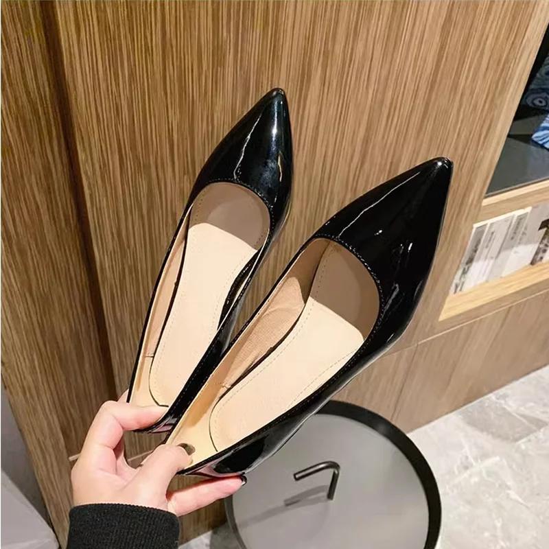 Fashion Ladies  Leather Slip-Ons  Candy Colors Shallow Toe Shoes For Women Promotion 2024 Plain Flats Spring Outdoor Cute