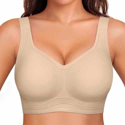 OEAK Sutien Jelly Fără Fir pentru Femei Mărimi Mari Susținător Fără Cusături 3X-Large brown