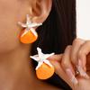 Conch Starfish Stud Earrings Scallop Starfish Pendant Earrings Charms Shell Drop Earrings  Party