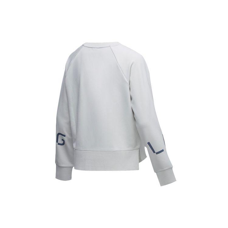 Li Ning Training Series Short Casual Sports Round Neck Pullover Sweatshirt Women sweatshirt Light-Gray AWDR034-3