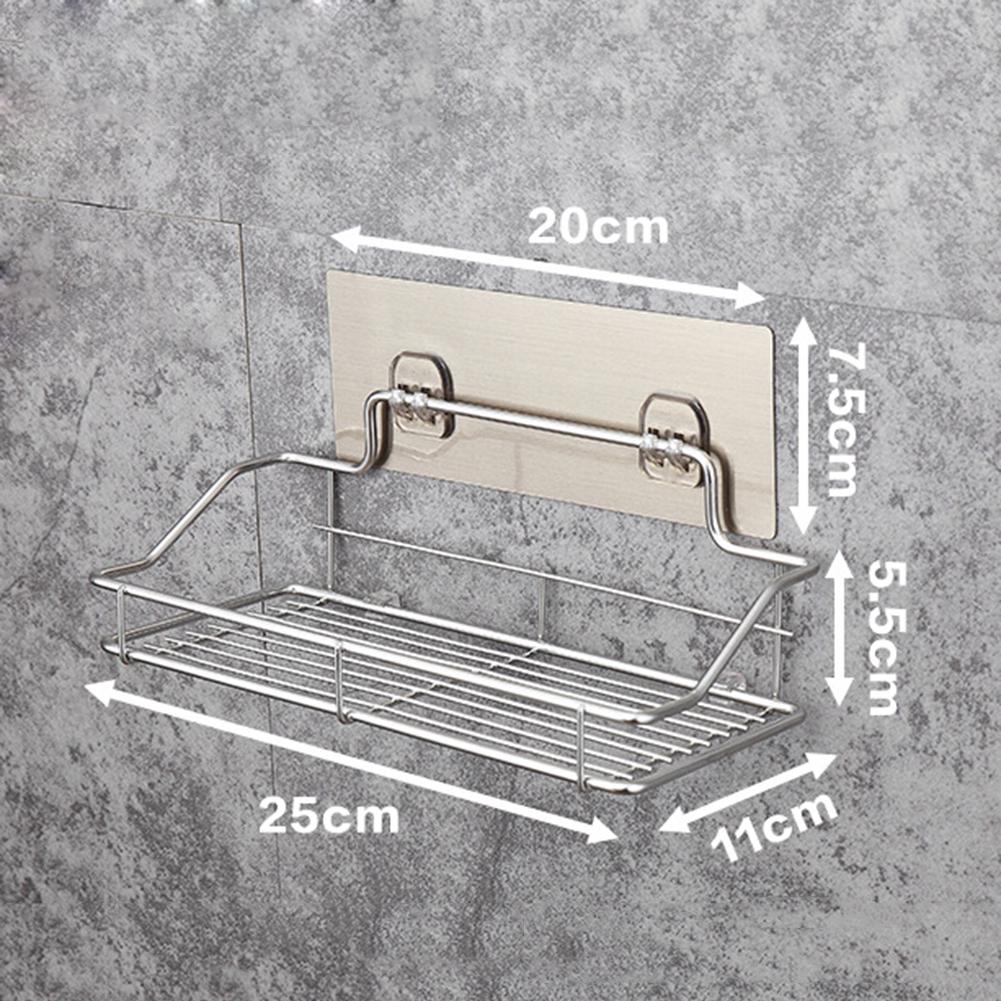 Bathroom Shelf Shower Wall Mount Shampoo Storage Holder With Suction Cup No Drilling Kitchen Storage Bathroom Accessories