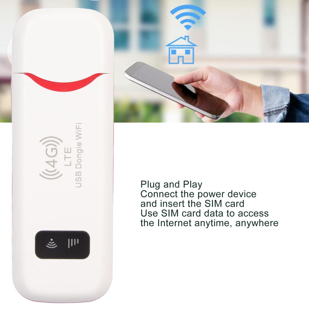 Point d'accès WiFi Portable Prise Blanche Plug and Play Haute Vitesse 4G USB WiFi Mobile Signal Stable Prise en Charge Multi-Appareils pour TV pour Téléphone