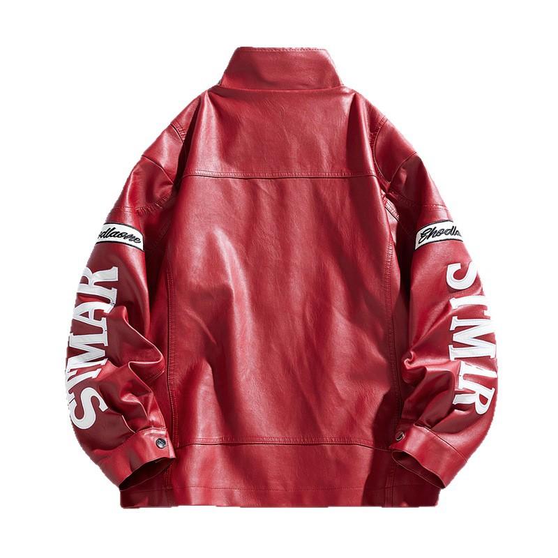 Giacche da Motociclista da Uomo in Ecopelle Giacca Bomber con Collo Rialzato Cappotti Vintage Capispalla Giacca Leggera da Motociclista in Pelle PU per Uomo