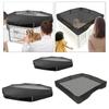 Puppy Playpen Cover Sunproof with Adjustable Half Mesh Dogs Top Cover Foldable Mesh Fabric Top Cover for Outdoor Indoor