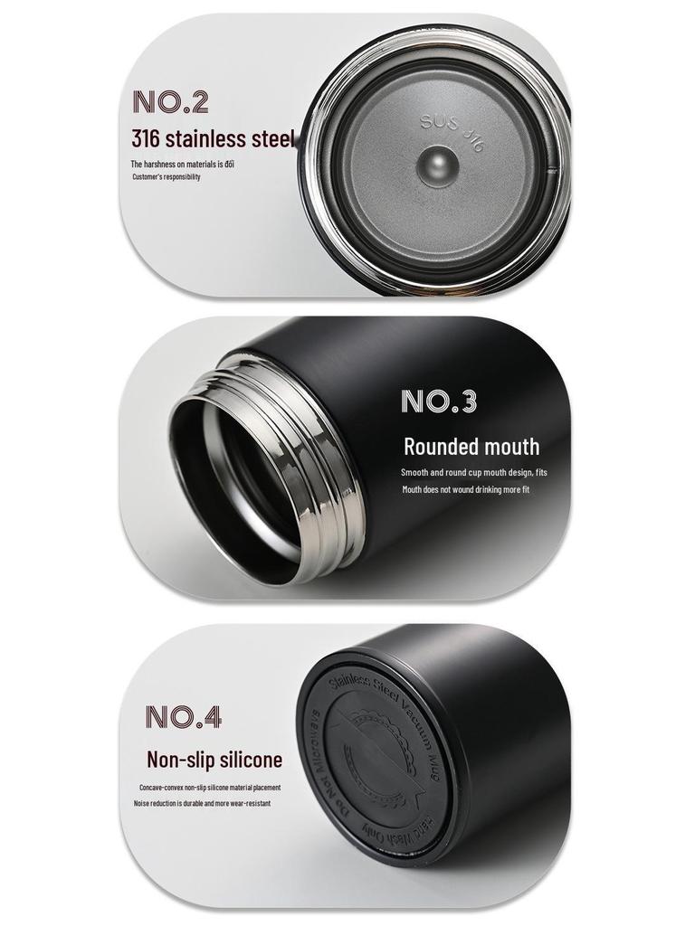 316 Stainless Steel Insulated Smart Cup with Tea-Water Separation, Double-Layer Vacuum, Custom Business Gift Logo