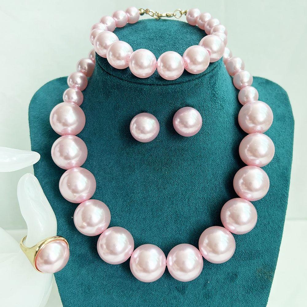 Vintage Style Imitation Pearl Jewelry Set Retro Elegant French Pearl Necklace Bridal