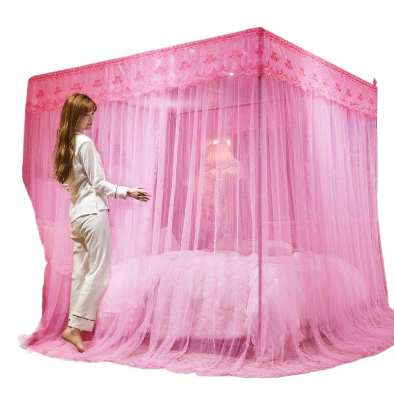 3-Door Thickened Mosquito Net for 1.2m, 1.5m, 1.8m Beds - Princess Palace Design, Floor-Standing, For Home Use.
