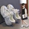Lightweight Non-Slip Back To School Children Running Sandals Summer Kids Sport Sneakers for Girl Pearl Lace Mary Jane Flats