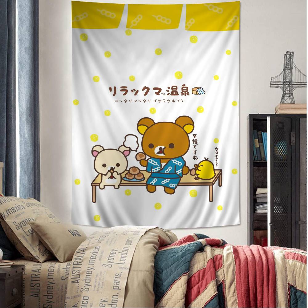 Cartoon Rilakkuma DIY Wandteppich Hängend Tarot Hippie Wandteppiche Schlafsaal INS Heimdekoration