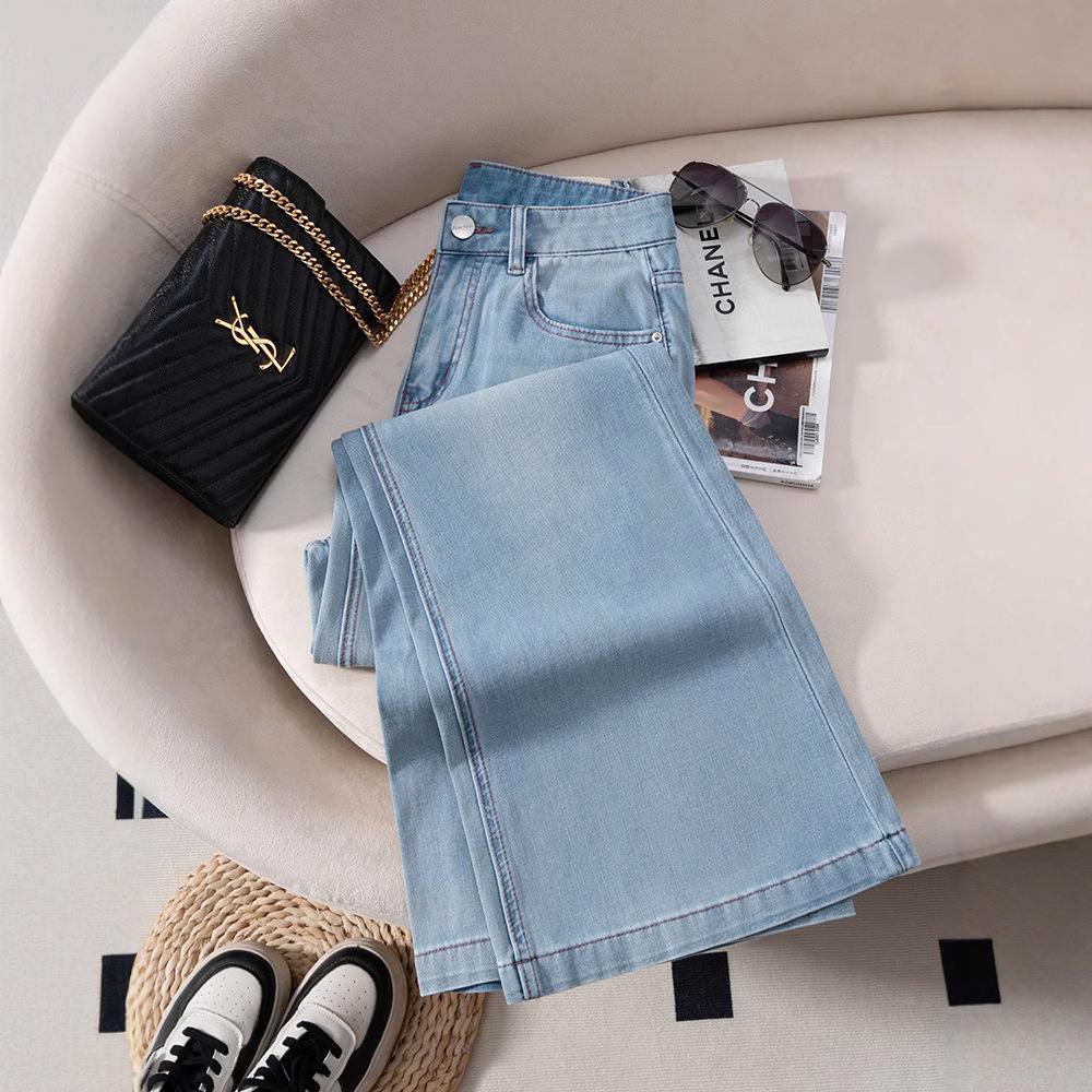 Summer Light Blue Flare Pants - Comfortable Stretch Slimming Denim Long Pants 532