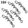 50Pcs Stainless Steel Rolling Barrel Swivels with Screwed Snap Fishing Bait Hook Connector(10#)