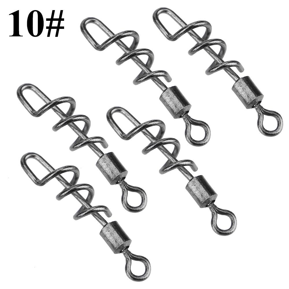 50Pcs Stainless Steel Rolling Barrel Swivels with Screwed Snap Fishing Bait Hook Connector(10#)
