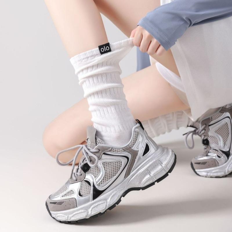 Womens Long Crew  Non Slip Yoga Socks For Dance Pilates Trendy Slouch For Outdoor Sports