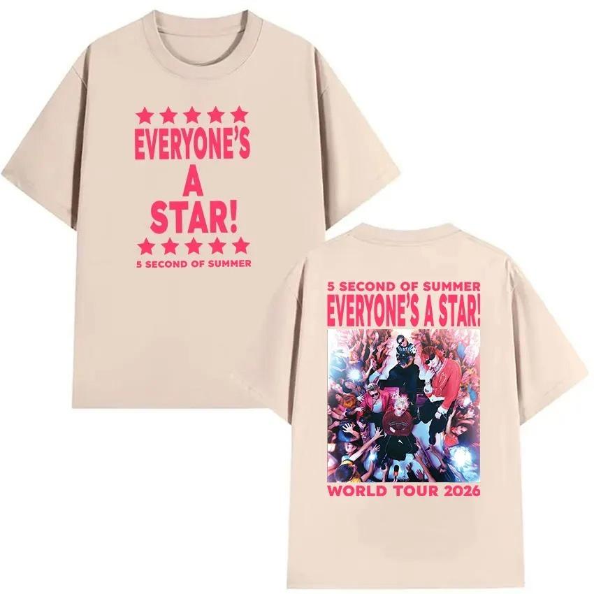 Seconds of Summer Everyones A Star World Tour Merch Tshirt UNISEX Women Cotton Clothing Fashion Hiphop Short Sleeved Tee