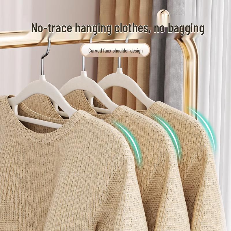 5-Pack Non-Slip Anti-Deform Shoulder Hangers: Seamless Thickened Clothes Rack & Closet Storage Solution