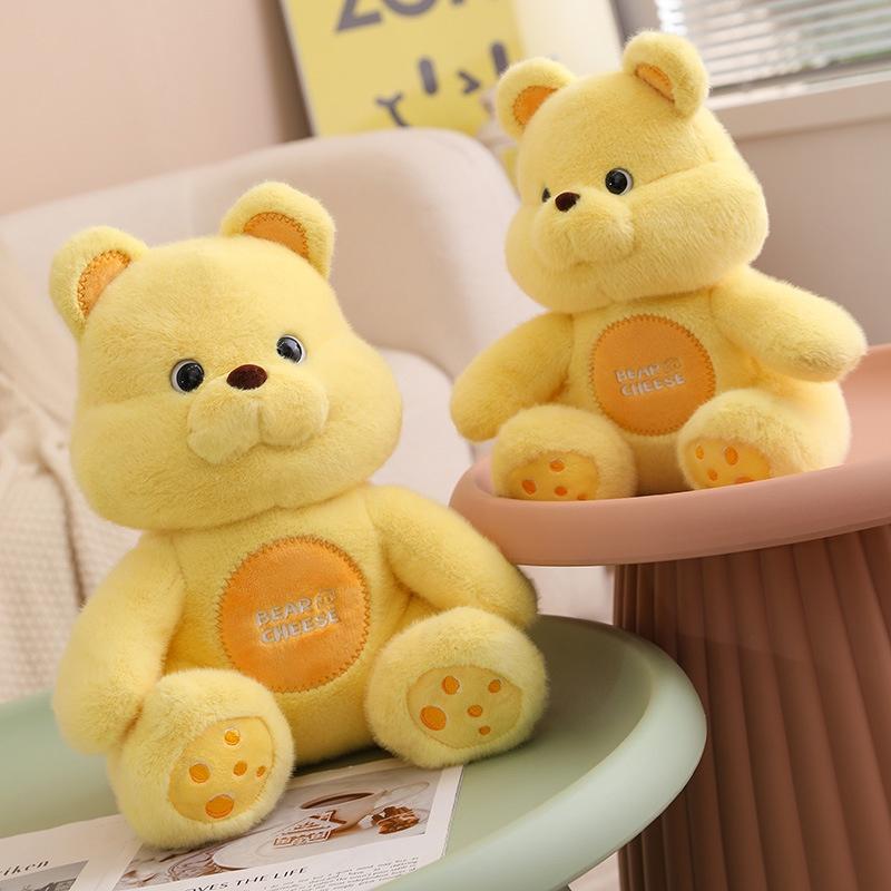 Cute Cheese Bear Plush Toy Stuffed Animal Teddy Bear Doll For Kids Adorable Gift For Girls