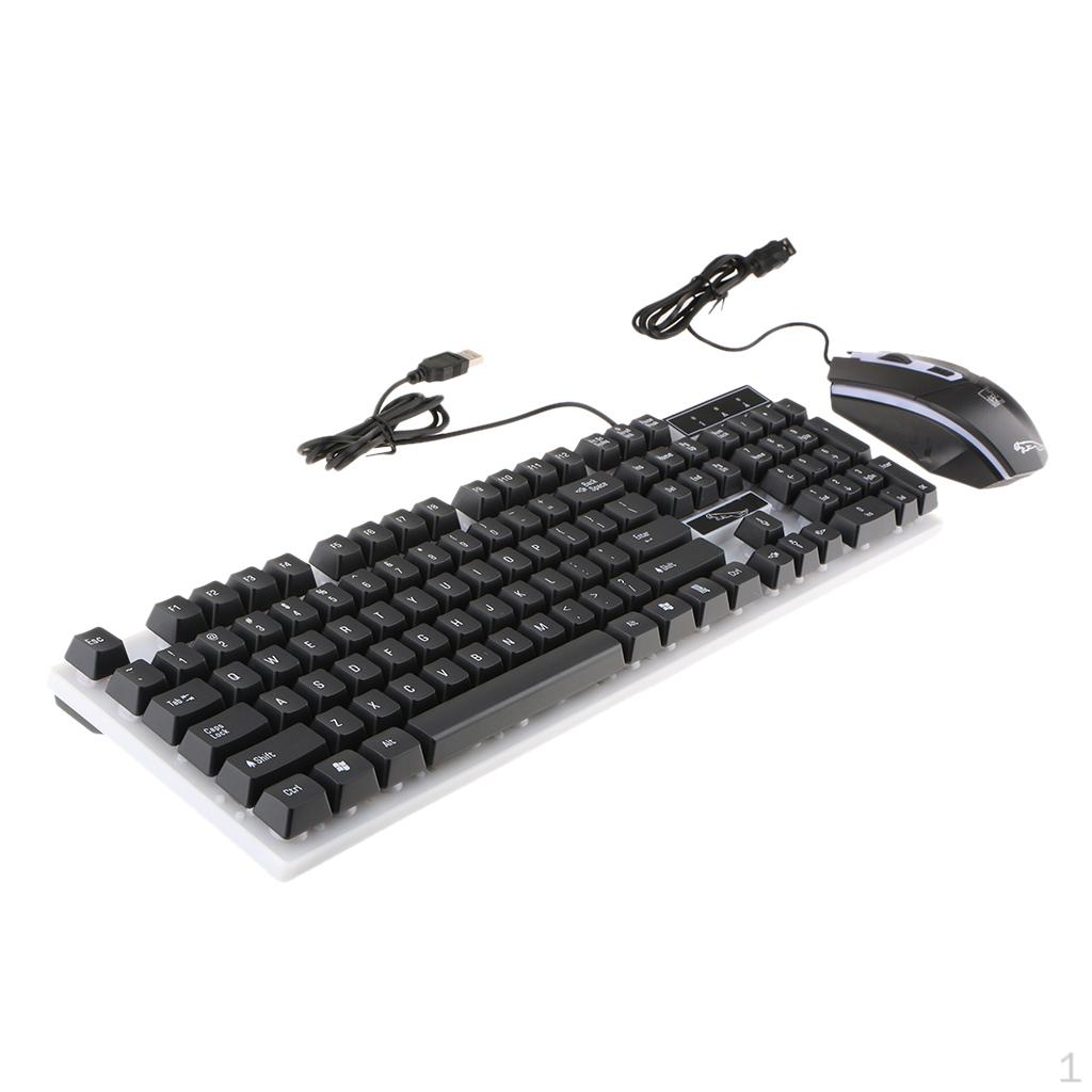 

USB Computer Mechanical Feel Backlit Keyboard Set чорний