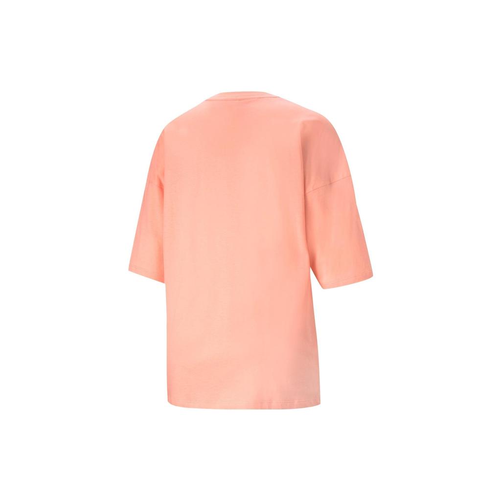 PUMA Drop Shoulder Sleeve T Shirt Women's Apricot Red 531388-26