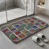 A-Alphabet Hopscotch Play Rug Floor Mat Soft Flannel Non-Slip Rug Washable Floor Mat for Living Room Bedroom Home Decor