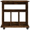 Mobile Filing Cabinet Smoked Oak Finish 60 X 45 X 60 Cm Engineered Wood