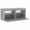Vidaxl Szafka Pod Tv Z Oświetleniem Led, Szary Dąb Sonoma, 90X35X40 Cm