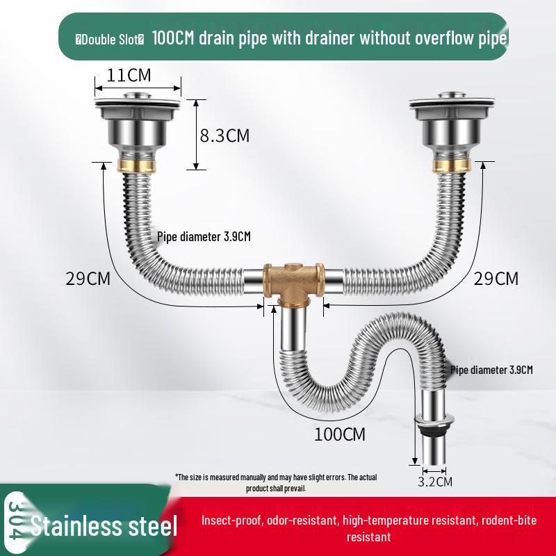 Kitchen Double Sink Drainer Kit
