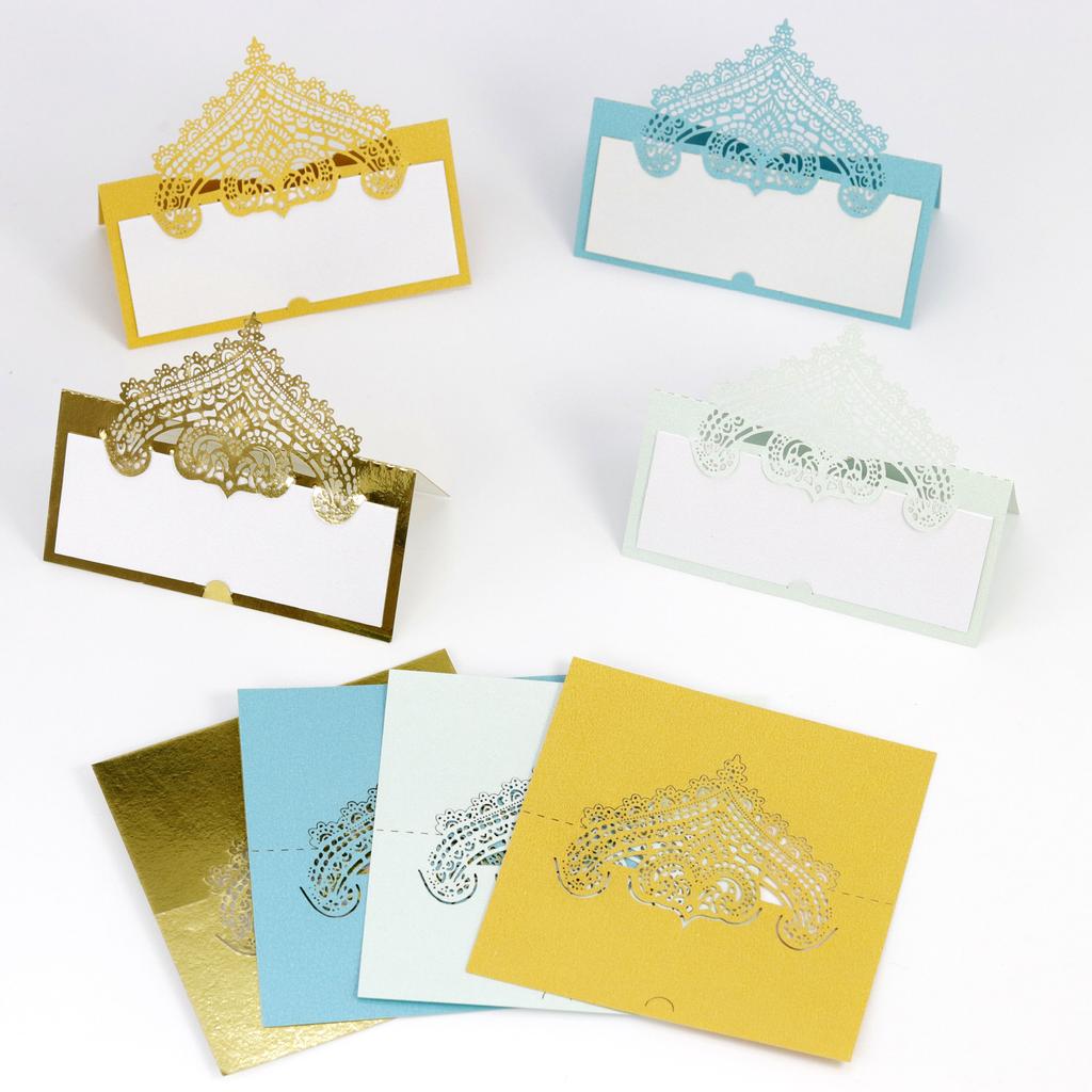 50p 3D Lace Wedding Table Card Hollowed Out Holiday Handwritten Banquet Hotel Seat Card Seat Card Party Decoration Card