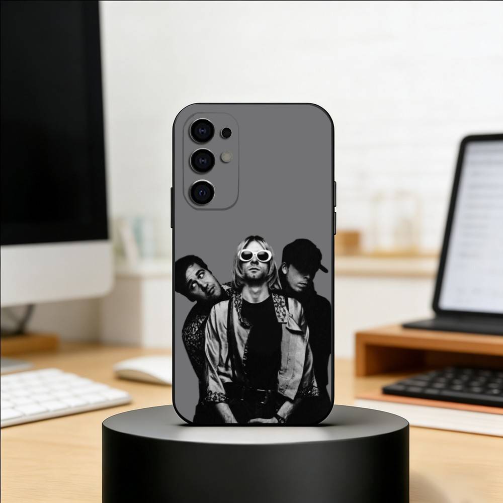 Nirvana Rock Band Phone Case Black Silicone Soft For Samsung S25,S24,S21,S22,S23,S30,Ultra,S20,Plus,Fe,Lite Samsung S26