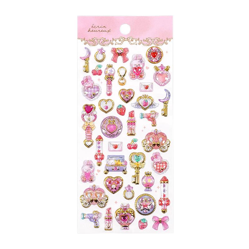 Hot Selling 3D Relief Crystal Stickers 1pcs Glitter Diamond Gemstone Decals for Toddler Girl Educational Reward Phone Case