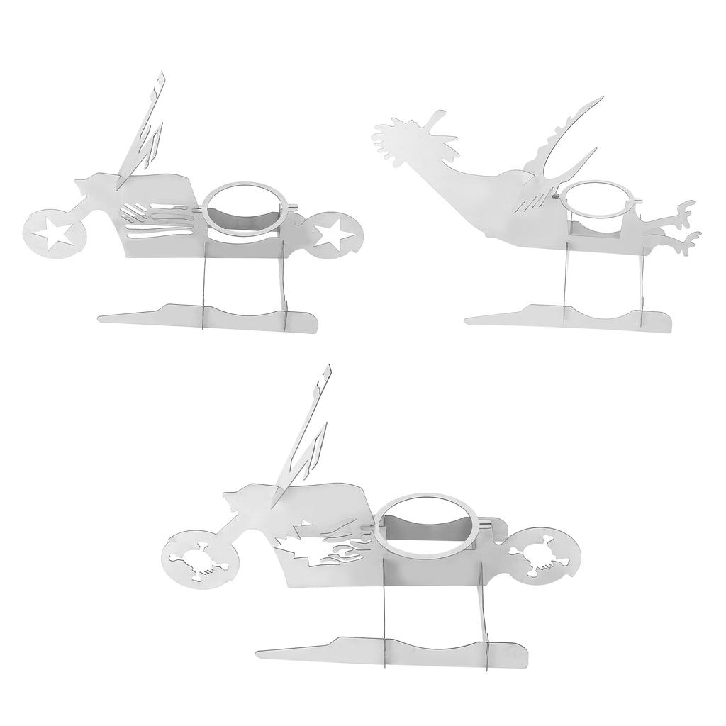Stainless Steel Chicken Stand Removable Portable MotorcycleShape BBQ Roaster Stand for Party