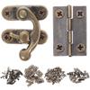 1Set Small Hinges for Wooden Box Vintage Cabinet Part Decorative Drawer Hinges Replacement Jewelry Box Hardware Kit