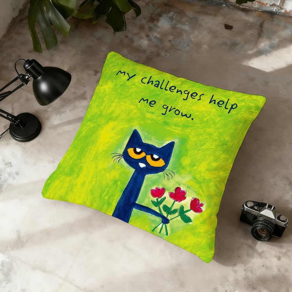 Süßer Cartoon P-Pete The Cat Kissenbezug Home Office Praktisch Nordische Schlichtheit Treffer Mit Reißverschluss Kissenbezug
