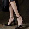 Fashion 2024 Summer New Fashion Outwear Sandals Women's Pointed Shallow Mouth Solid Color Comfortable Banquet Single Shoes Women