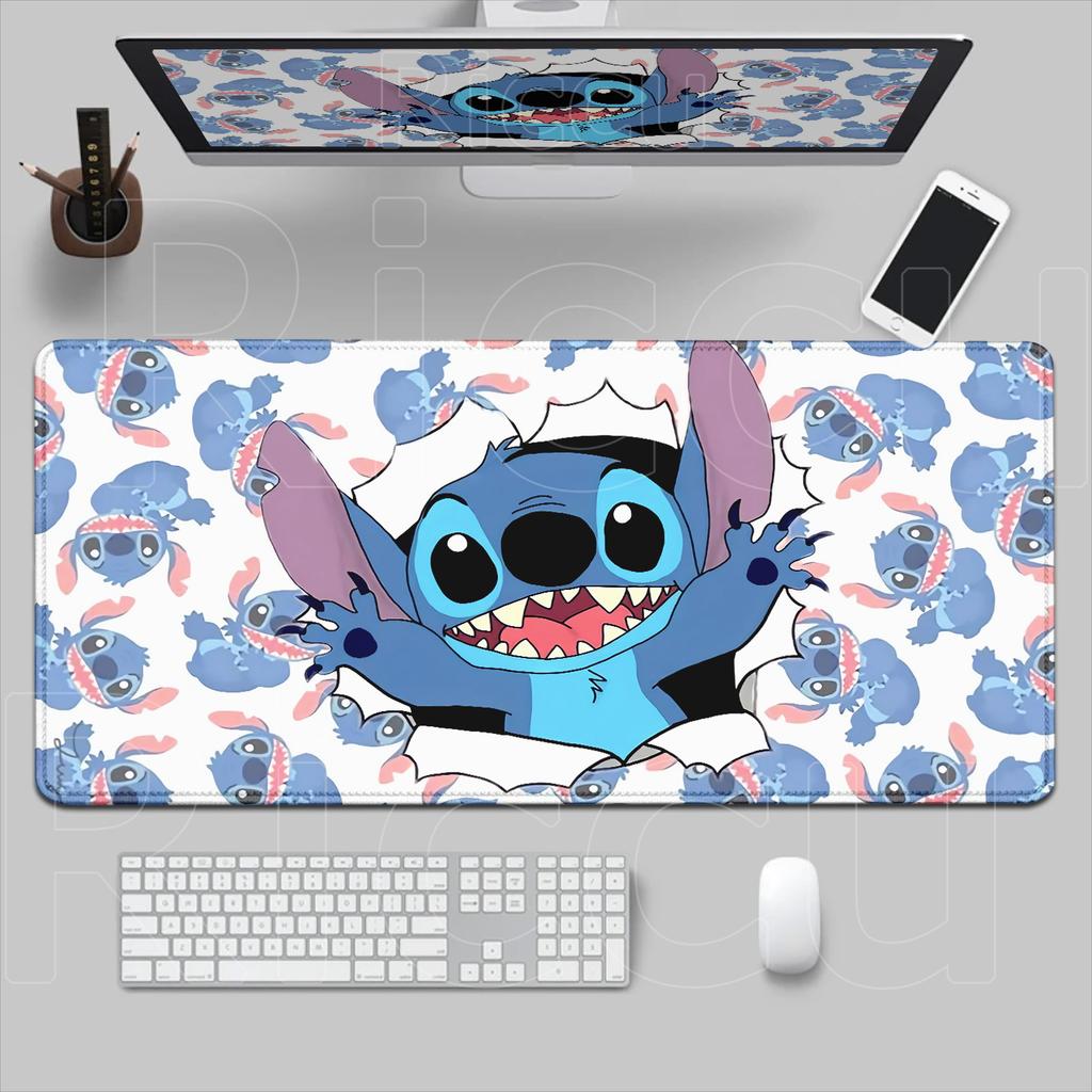 New Cute Wallpaper Stitch Mousepad Kawaii PC Keyboard Mouse Pad Laptop Gaming Accessories XXL Lockeage Non-slip Rubber Desk Mat