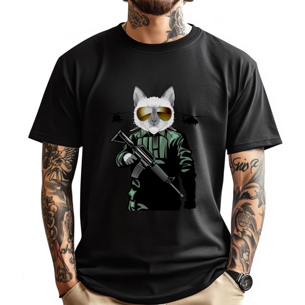 Cat Warrior Fighter For The Greater Good And Saving Camisetas Limited Time Special Oversized T Shirt Men Big And Tall Figures... S разноцветный