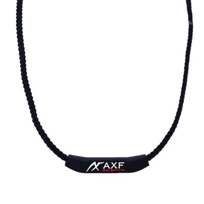 AXF Axef Color Band with Silicone Charm, AXF300 BLACK, Large (51cm), Silicone Necklace, AxisFirm, Core Strength, Blood Circulation Enhancer, Ifmic